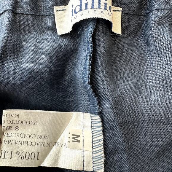 Idillio Positano 100% Linen Chino Shorts Pockets Straight Bermuda Blue M 33" - Picture 2 of 4